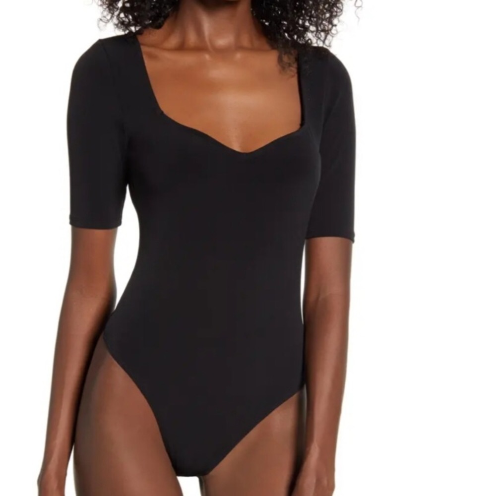 LEITH Nordstrom Black Bodysuit xs